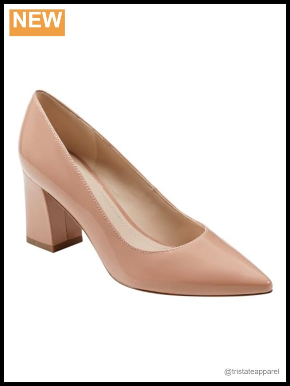 Slip-On Block Heel Pointed Toe Sandals Leather Lightweight Casual